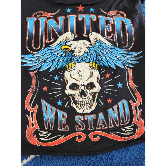 Women's United We Stand Eagle & Skull Crop Top - Picture 2 of 3